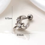 Silver color / 1 Piece Simple Series Classic Heart Copper Silver Color Material Zircon Women's Stud Earrings Picture3